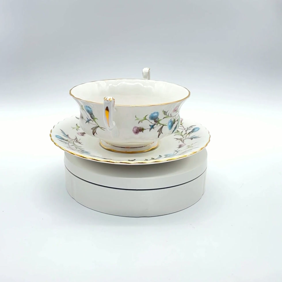 Royal Albert Brigadoon Pattern Soup Coupe And Saucer Set of Eight