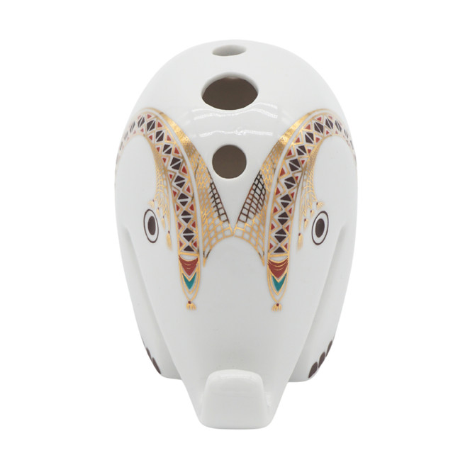 Höchst Decor Porcelain Drumbo Elephant Bud Vase