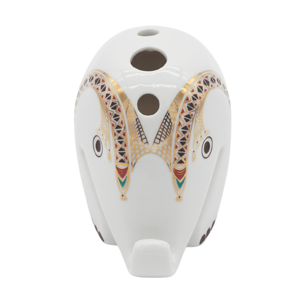 Höchst Decor Porcelain Drumbo Elephant Bud Vase