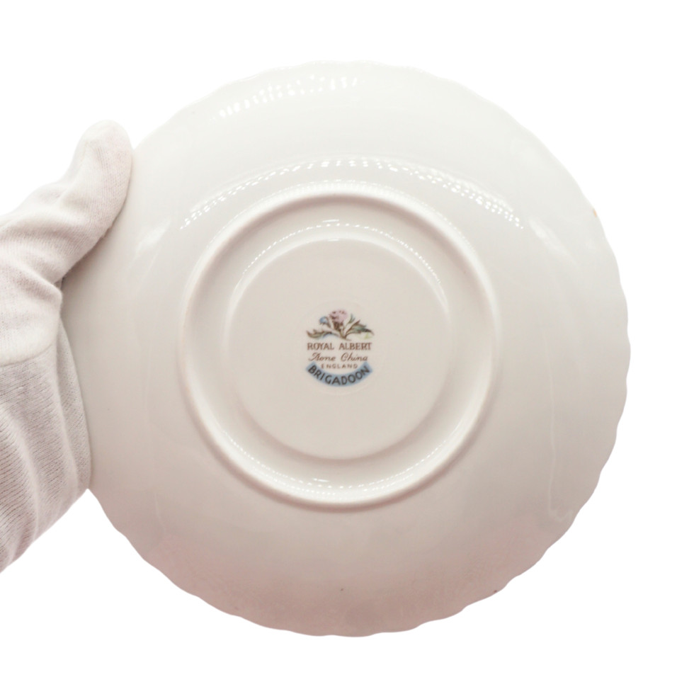 Royal Albert Brigadoon Pattern Soup Coupe And Saucer Set of Eight