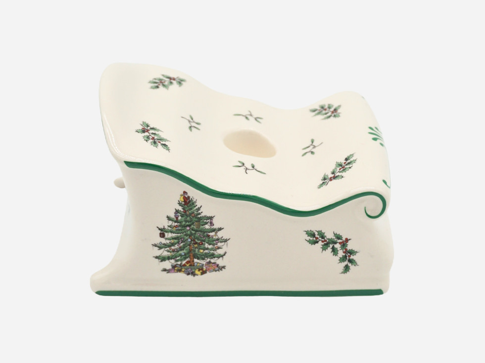 Spode Christmas Tree Sleigh Taper Candleholder