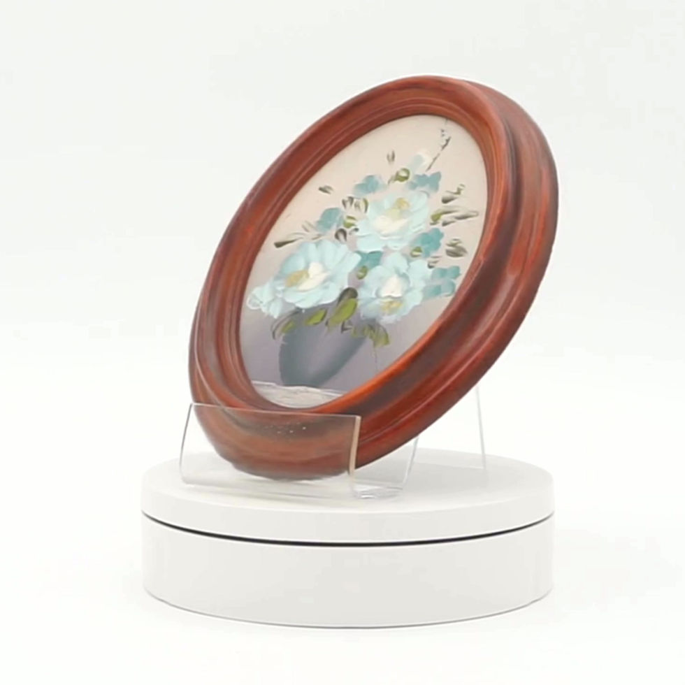 Small Vintage Oval Floral Painting