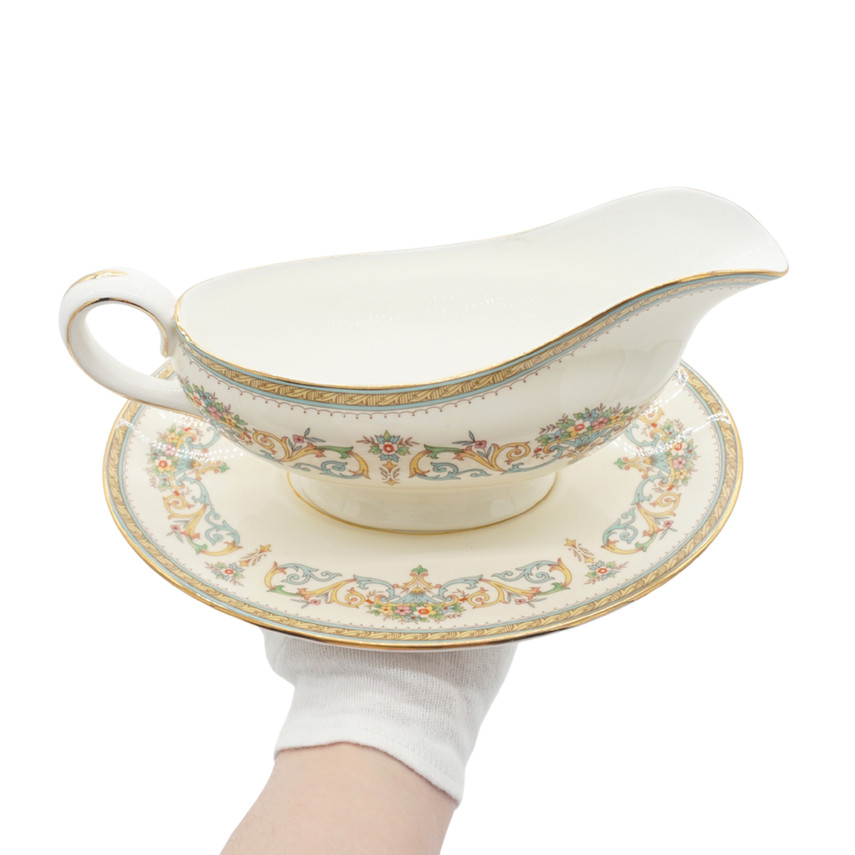 Aynsley Henley Bone China Gravy Boat And Underplate
