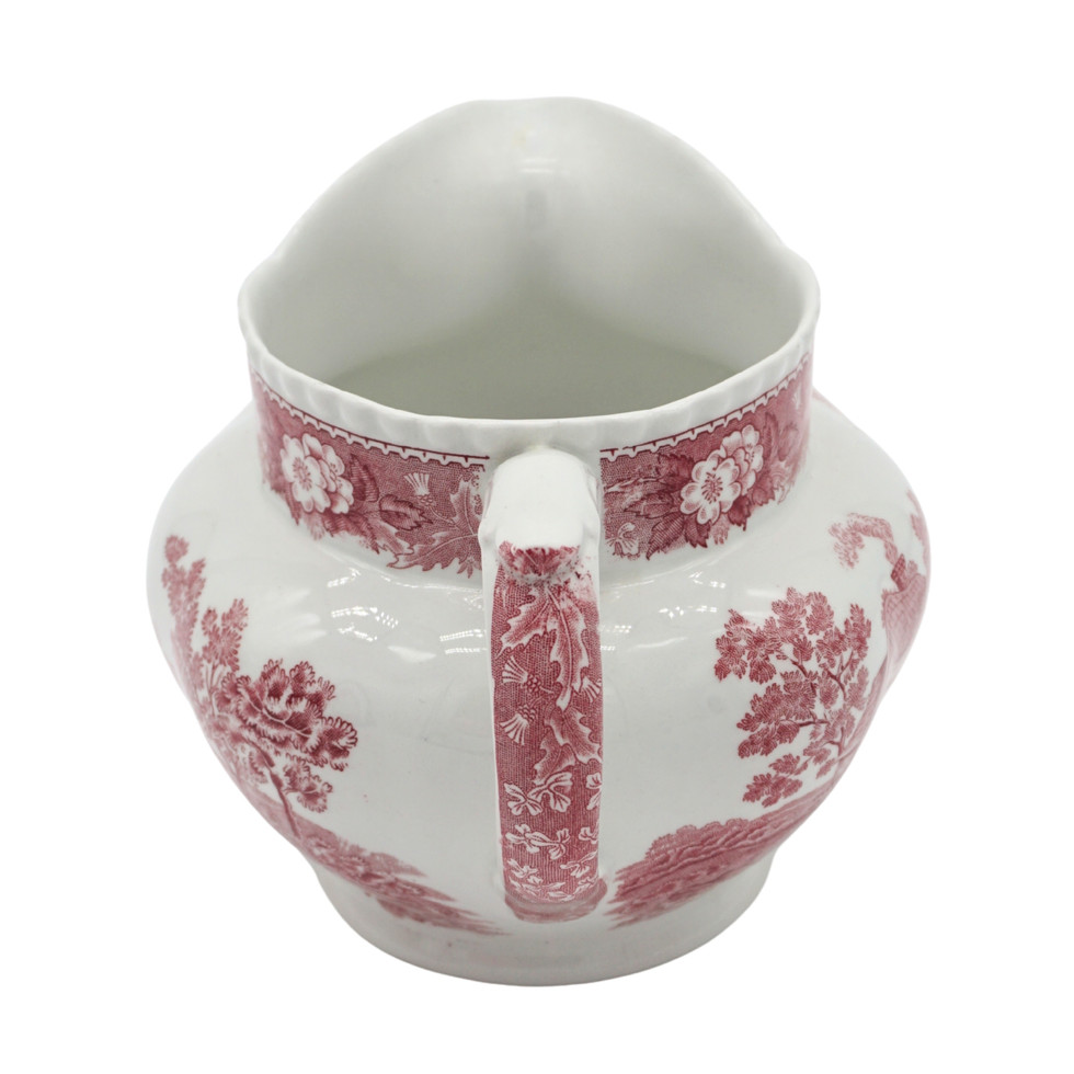 Adams English Scenic Pink Ironstone Jug
