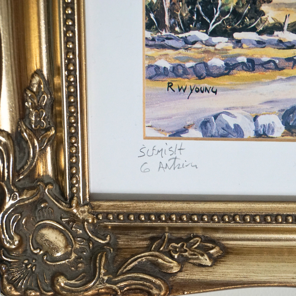 Pair of Vintage Framed Landscape Prints Signed R.W. Young