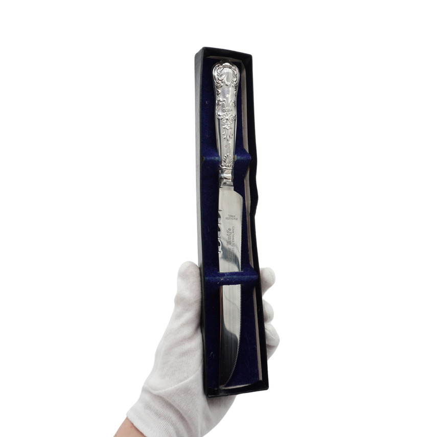 Sheffield Sterling Silver Handled Cake Knife With a Stainless Steel Blade