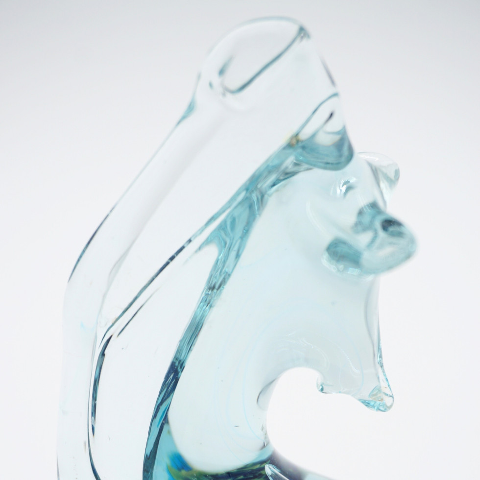 Vintage Mdina Art Glass Seahorse Paperweight, 1970s