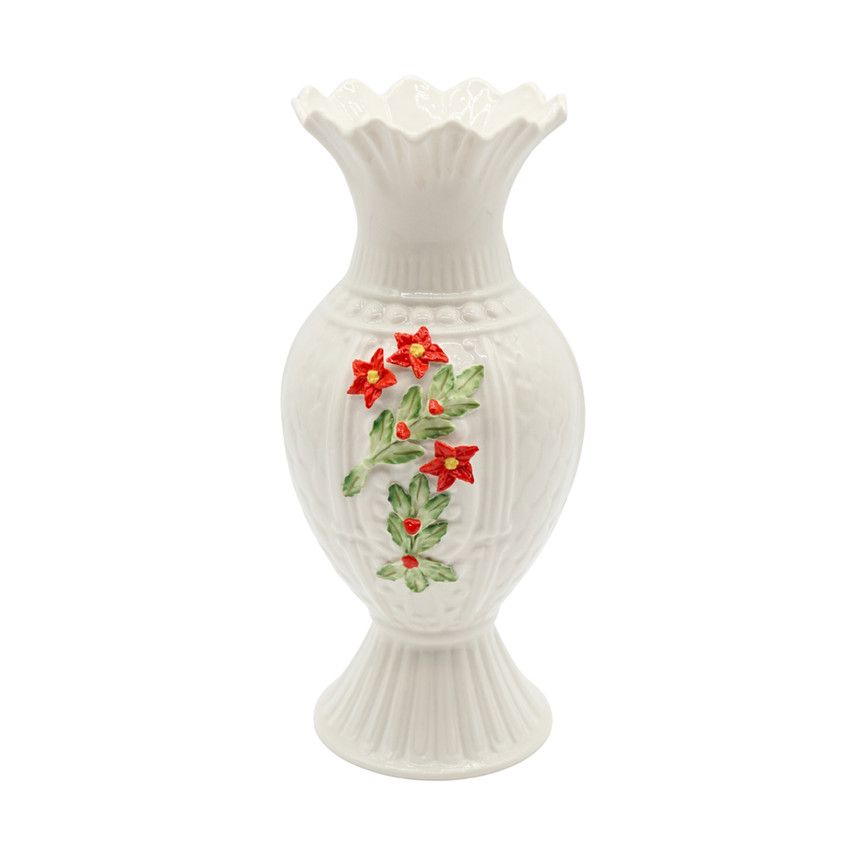 Vintage Belleek Millennium Poinsetta Vase