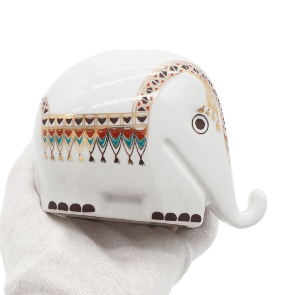 Höchst Decor Porcelain Drumbo Elephant Bud Vase