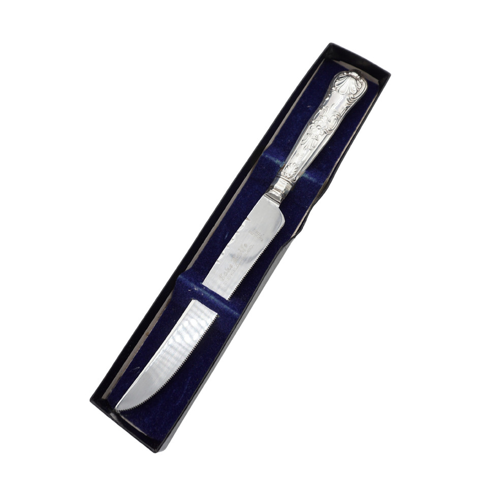 Sheffield Sterling Silver Handled Cake Knife With a Stainless Steel Blade