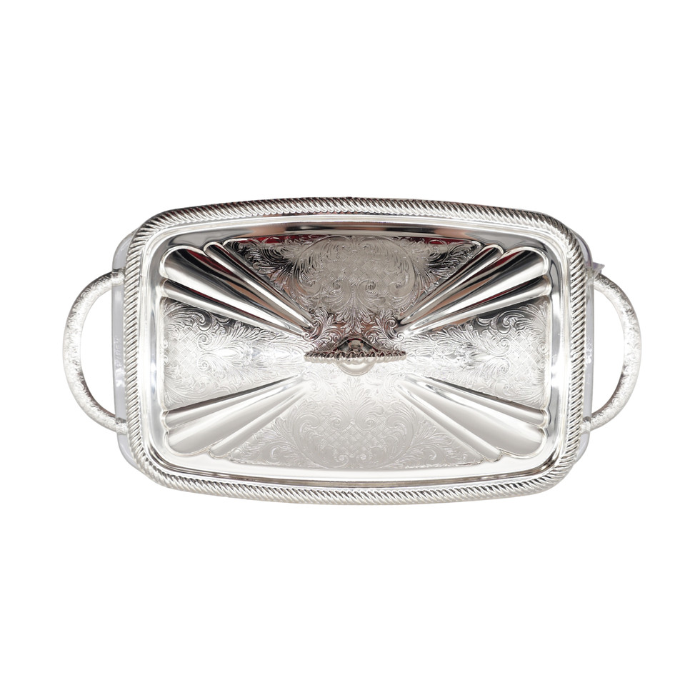 Queen Anne Silver Plated Glass Pyrex Serving Dish Stand With Lid