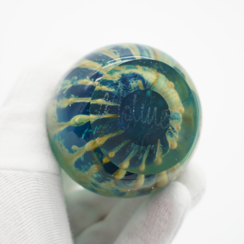 Mdina Art Glass Seahorse Signed Paperweight