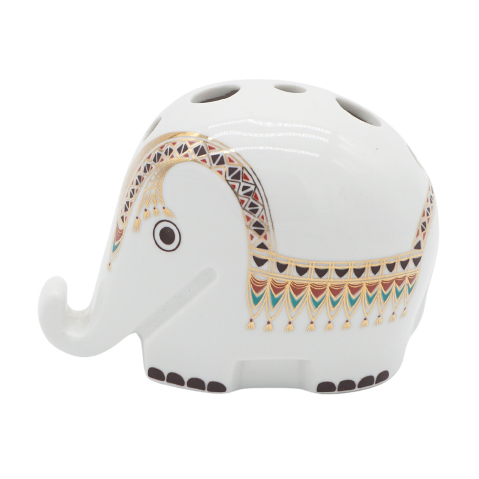 Höchst Decor Porcelain Drumbo Elephant Bud Vase