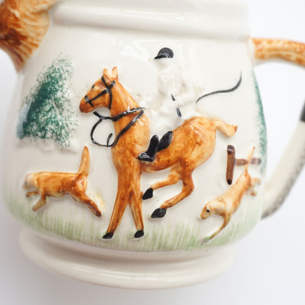Portland Pottery Cobridge Fox and Hounds Hunting Milk Jug