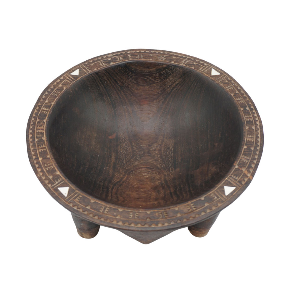 Large Vintage Polynesian Wooden Kava Bowl