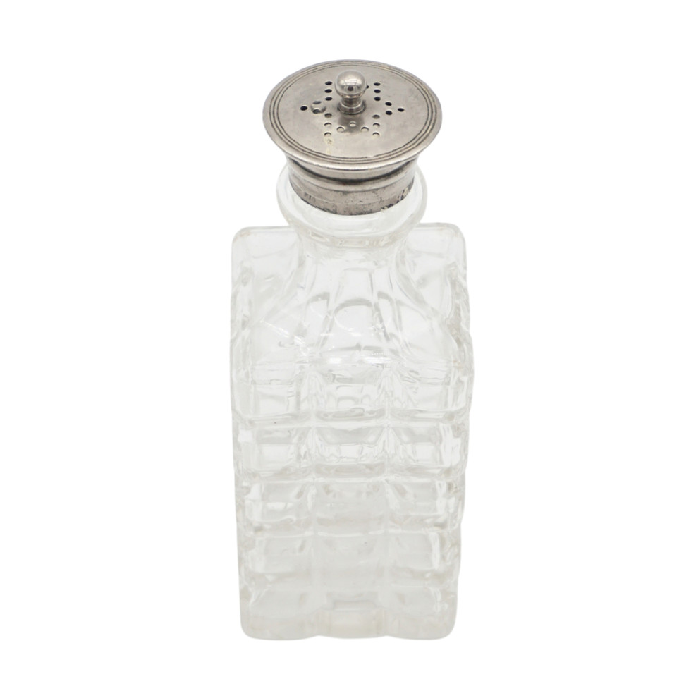 Vintage Silver Plated Glass Vinegar Bottle