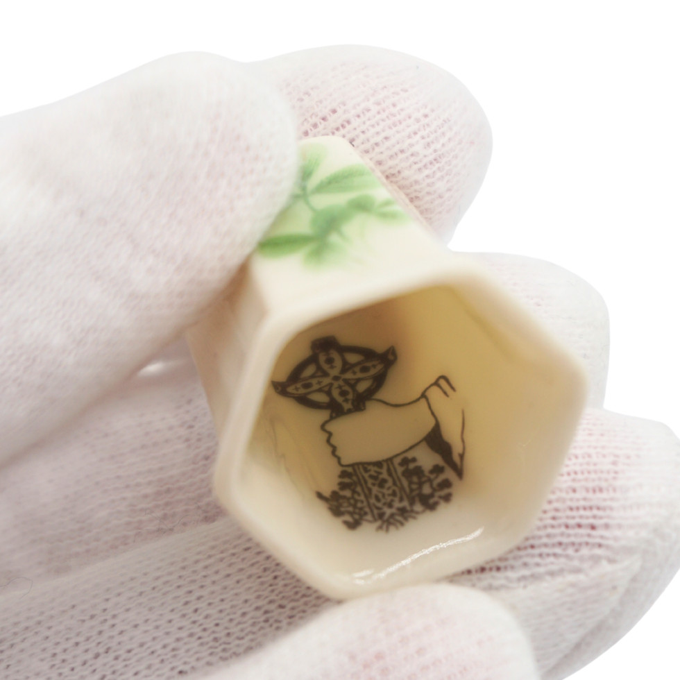 Vintage Irish Dresden Shamrock & Donegal Parian Thimble