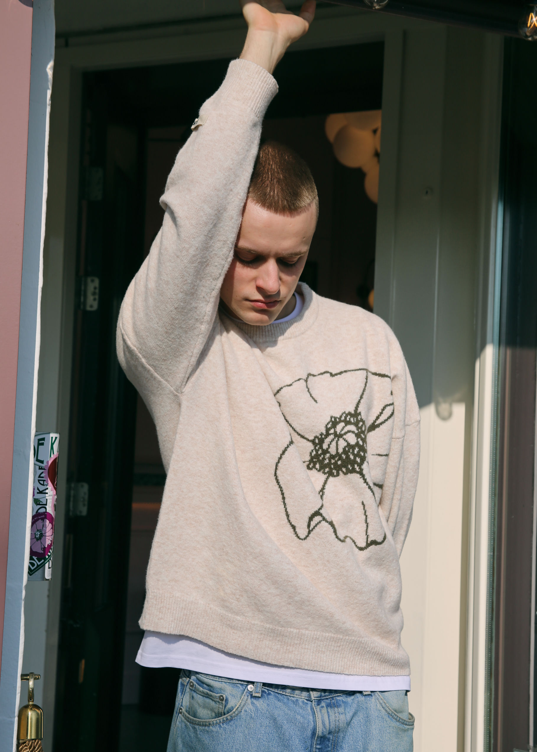 Flower Woven Crewneck