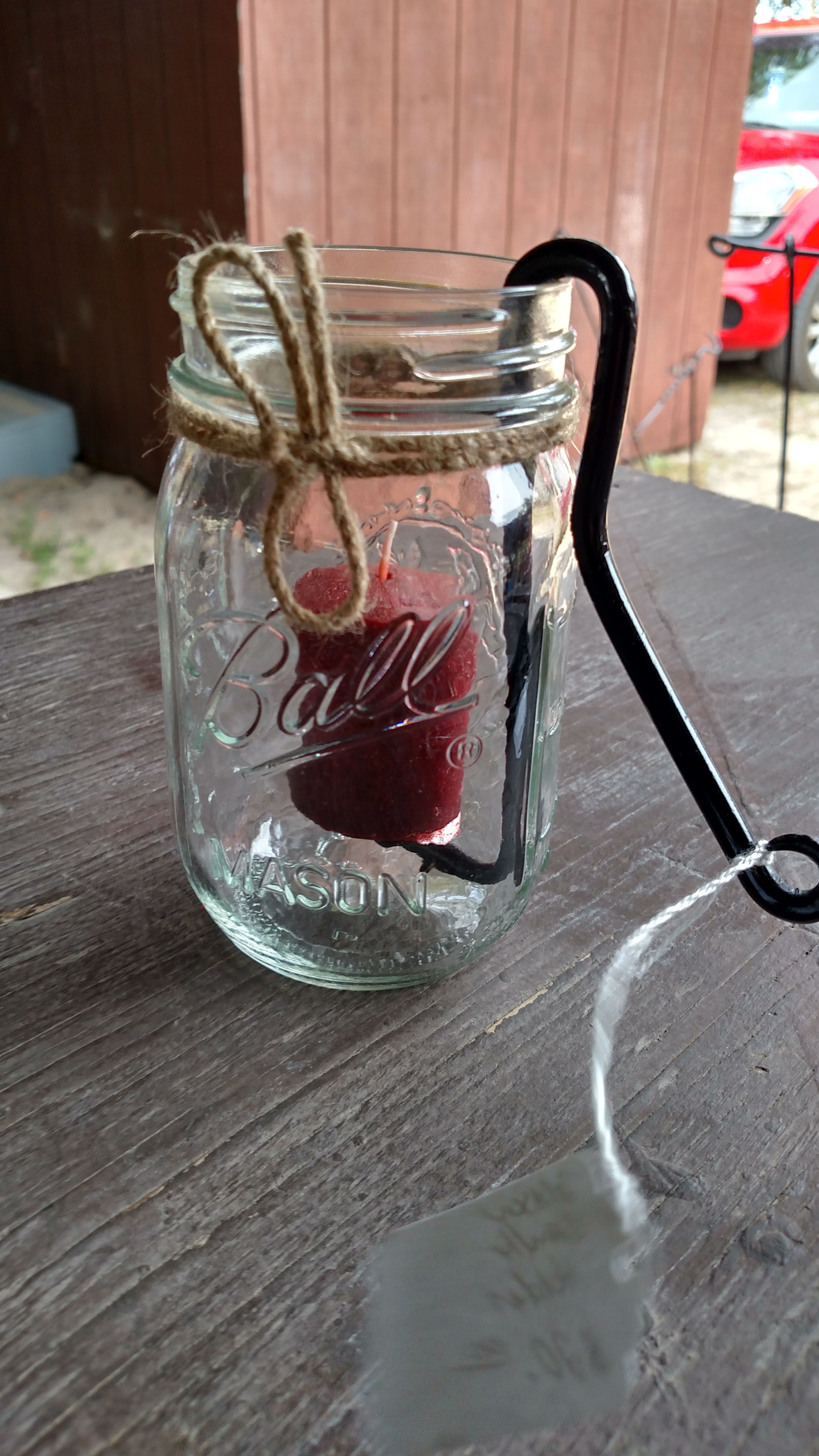 Mason jar candle holder