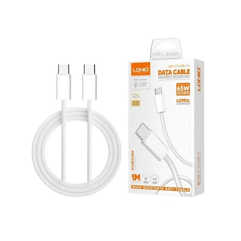 Thumbnail: LDNIO Cable Data LC901C LC902C USB C to C 65W Fast Charging