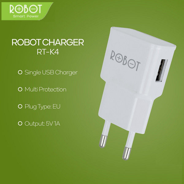 Thumbnail: Robot Adapter RT-K4 Batok Charger 5V/1A Single Port USB-A Adaptor HP