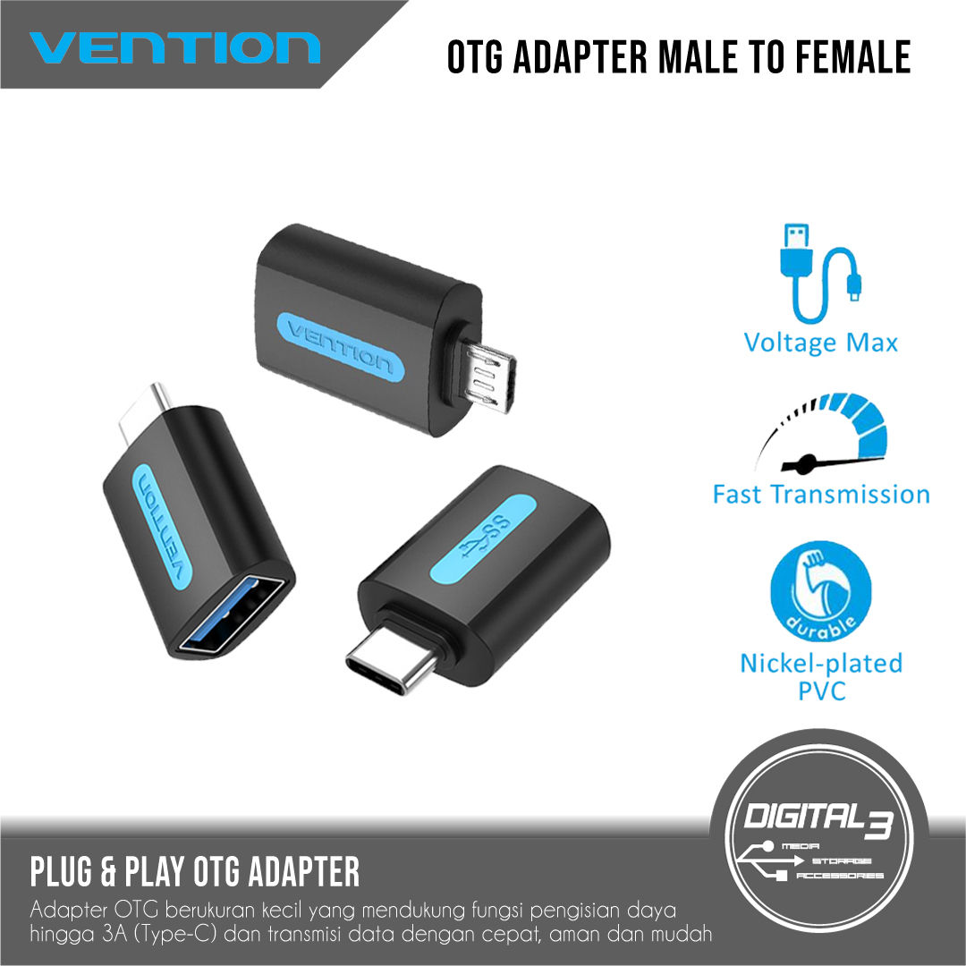 VENTION Mini OTG Adapter Converter Male to Female Type C / Micro USB Expansion