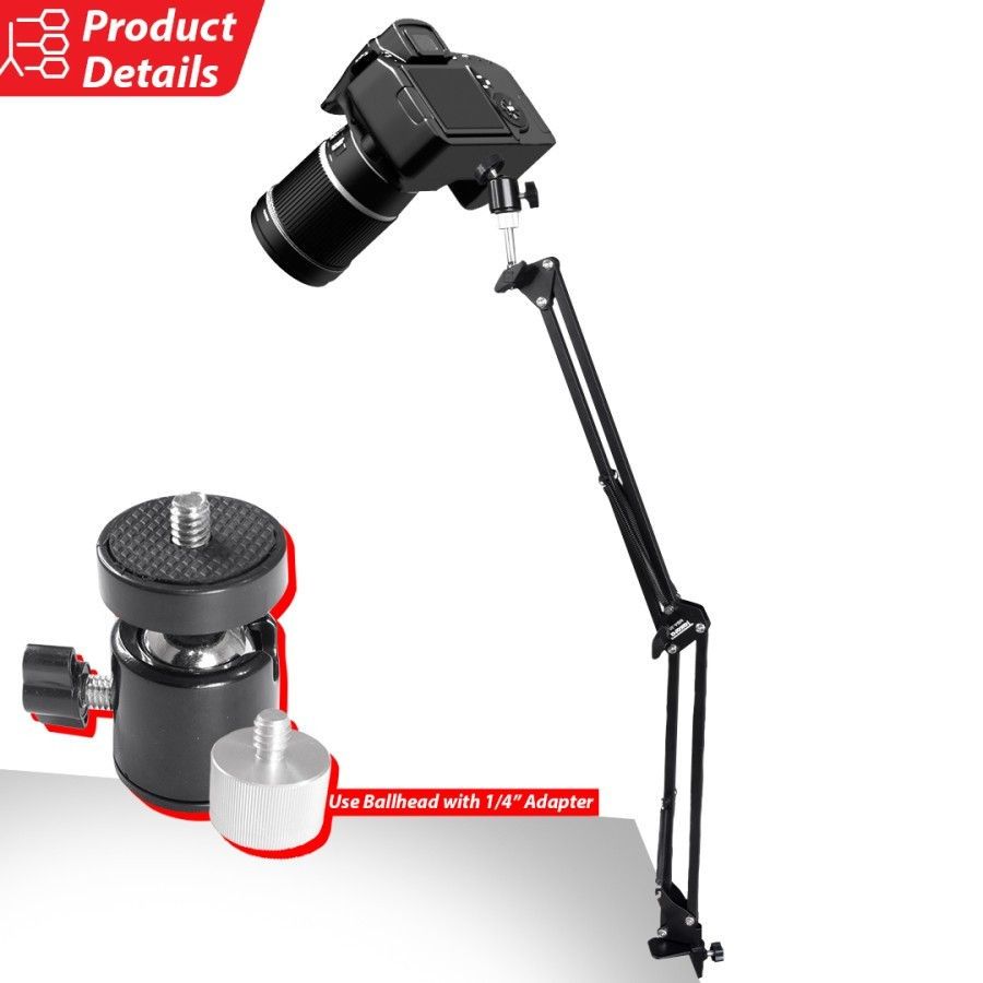 Thumbnail: TAKARA MBA-30 Boom Arm Over Head Stand Meja Mic Camera HP Phone Vlog