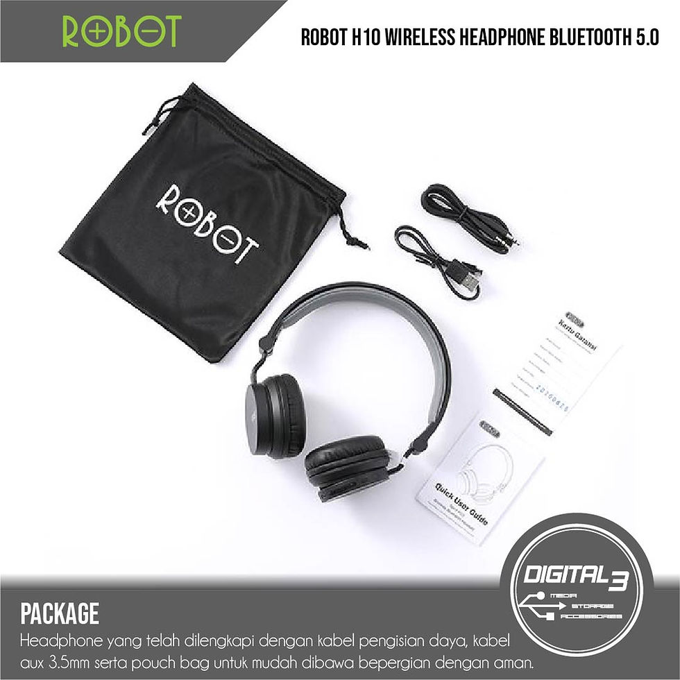 Thumbnail: Robot Spirit H10 Wireless Bluetooth 5.0 Headphone Headset Foldable