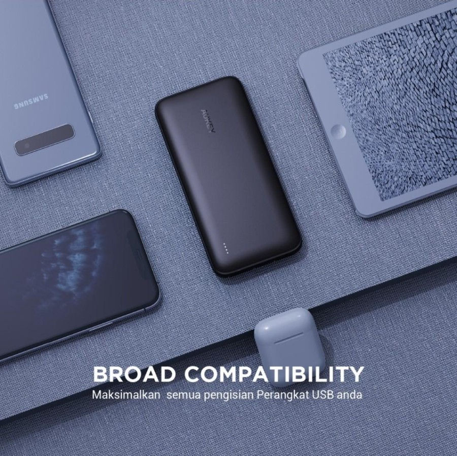 Thumbnail: Aukey PB-N73 Powerbank Basix Slim 10000mAh Powerbank 12W USB-A Type-C