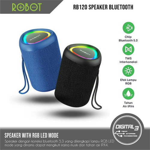 Robot Rb170 Robot RB120 Speaker Bluetooth Wireless TWS Stereo RGB LED TF Card AUX ...