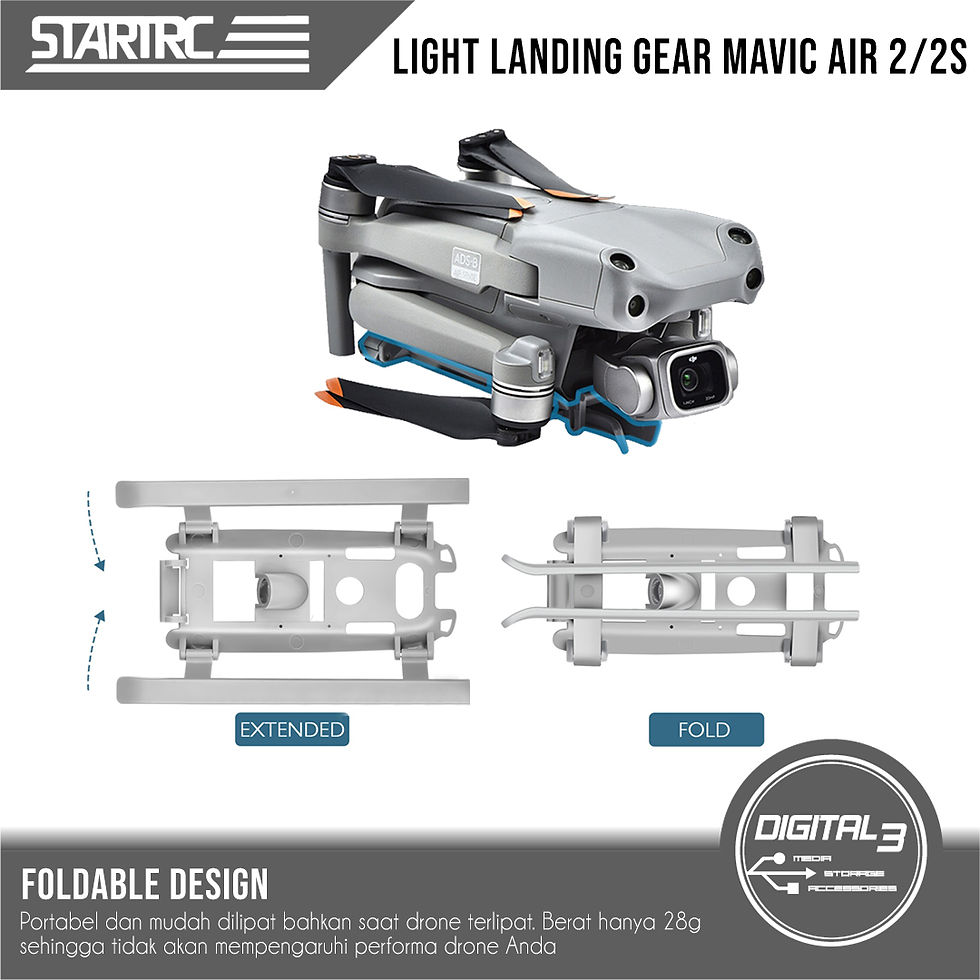 Thumbnail: STARTRC Landing Gear Foldable Stand Extension Light DJI Mavic Air 2/2S
