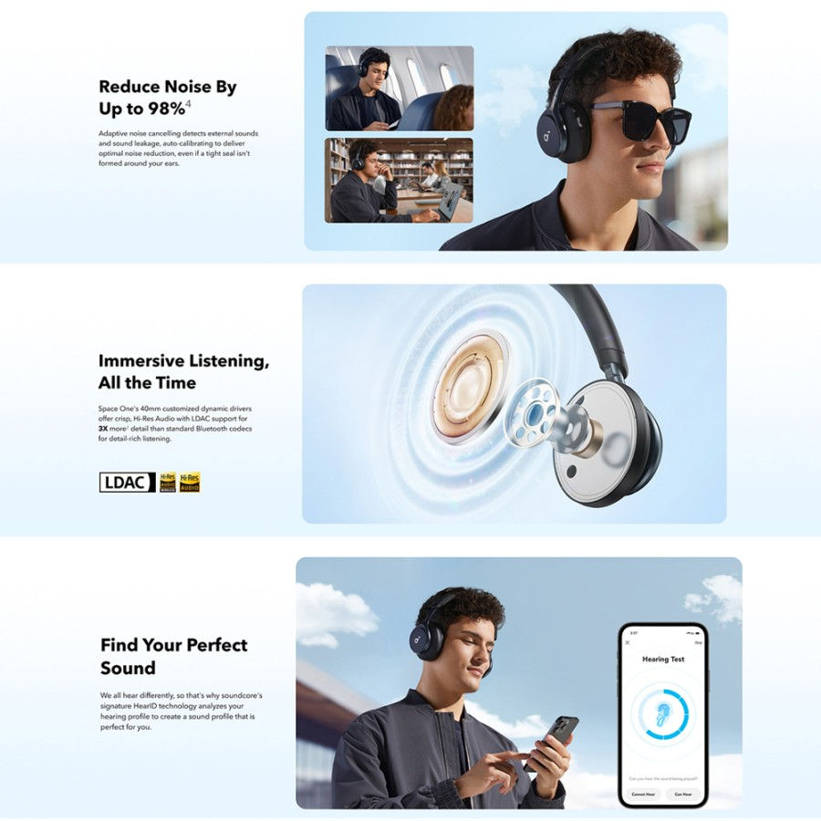 Thumbnail: ANKER Soundcore Space One ANC Headphone Bluetooth Hi-Res LDAC A3035