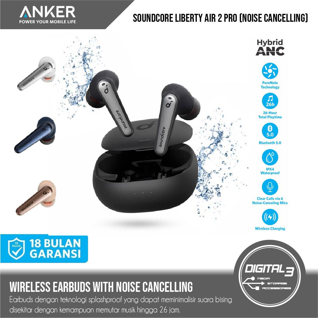 Anker SoundCore Liberty Air 2 Pro Wireless Bluetooth Earphones ANC TWS