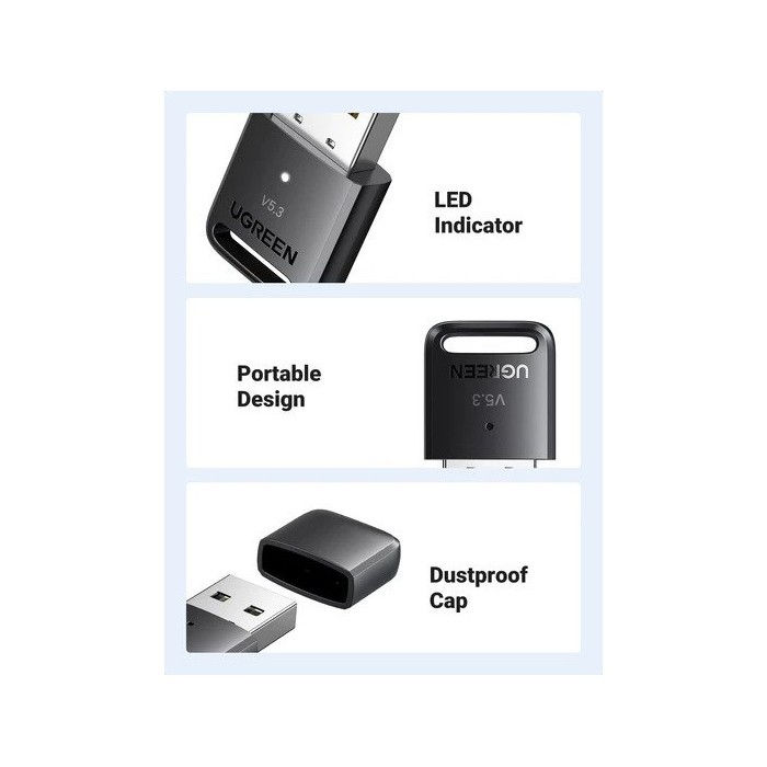 Thumbnail: Ugreen CM591 USB 5.3 Bluetooth Adapter Dongle Transmitter Windows PC