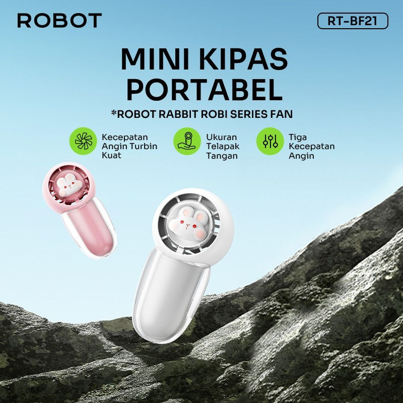 Thumbnail: Robot RT-BF21 Mini Fan USB-C Portable 1200mAh Kipas Angin Genggam