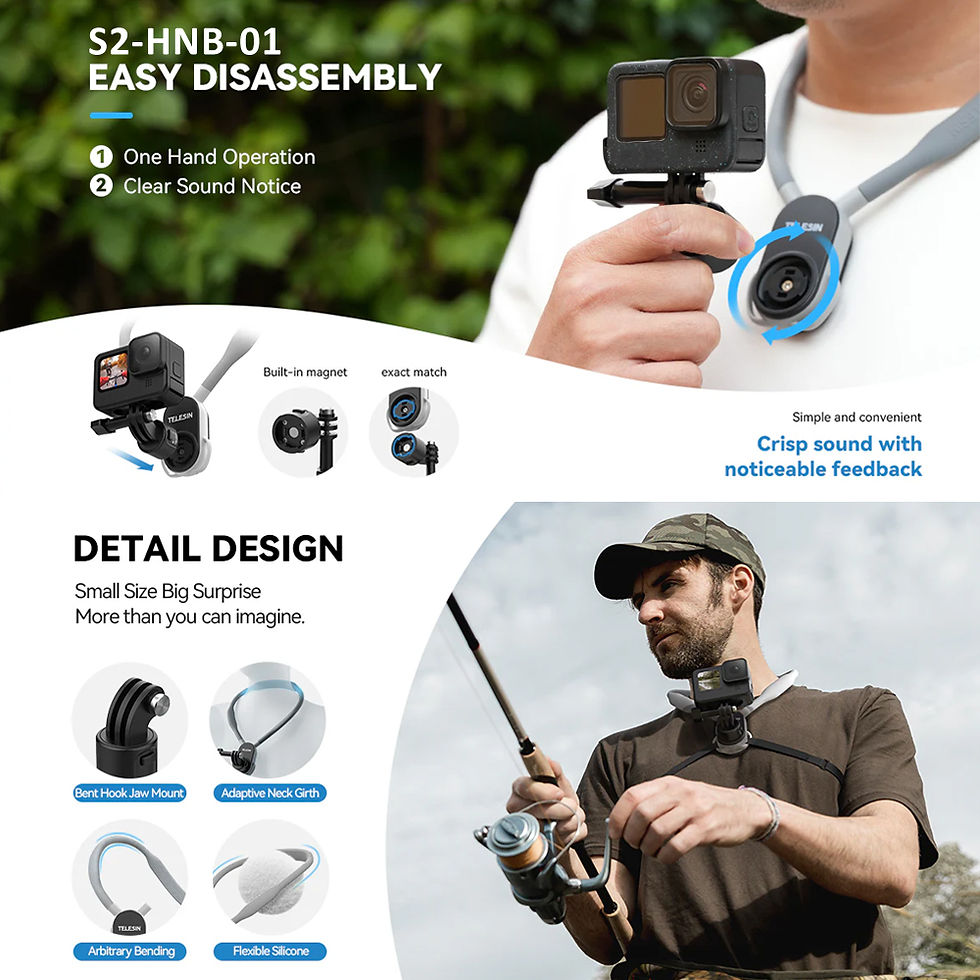 Thumbnail: Telesin U Neck Magnetic Mount Holder for Action Camera Universal