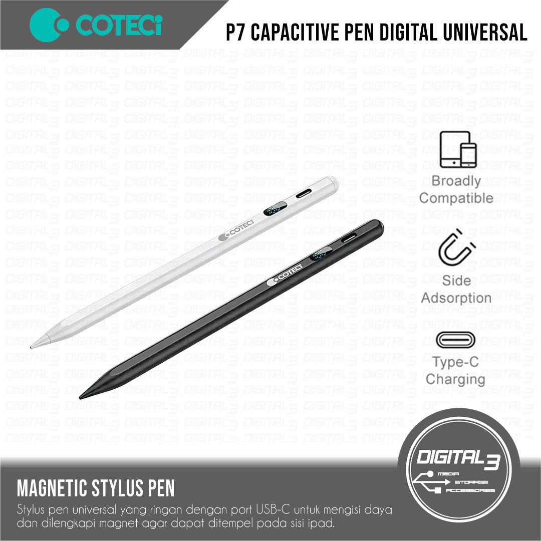COTECI P7 Capacitive Touch Stylus Pen Digital Magnetic for iPad Android Devices