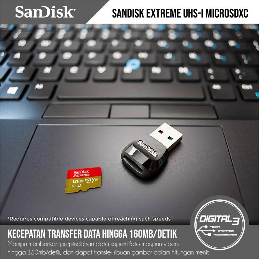 Thumbnail: Sandisk Extreme MicroSD 128GB UHS-I 190Mbps