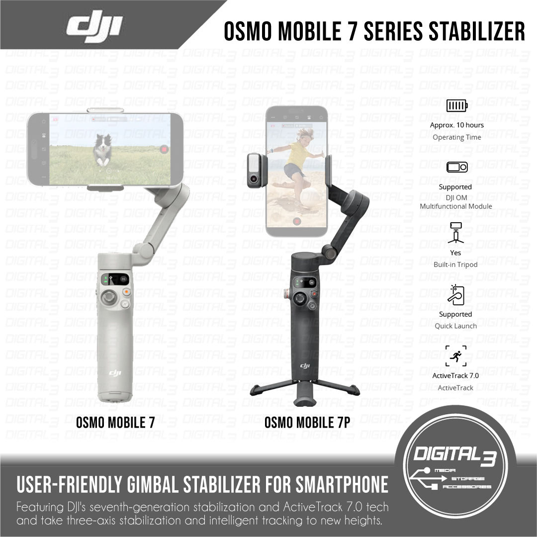 DJI Osmo Mobile 7 Series Gimbal Stabilizer | 7 Basic & 7 Pro