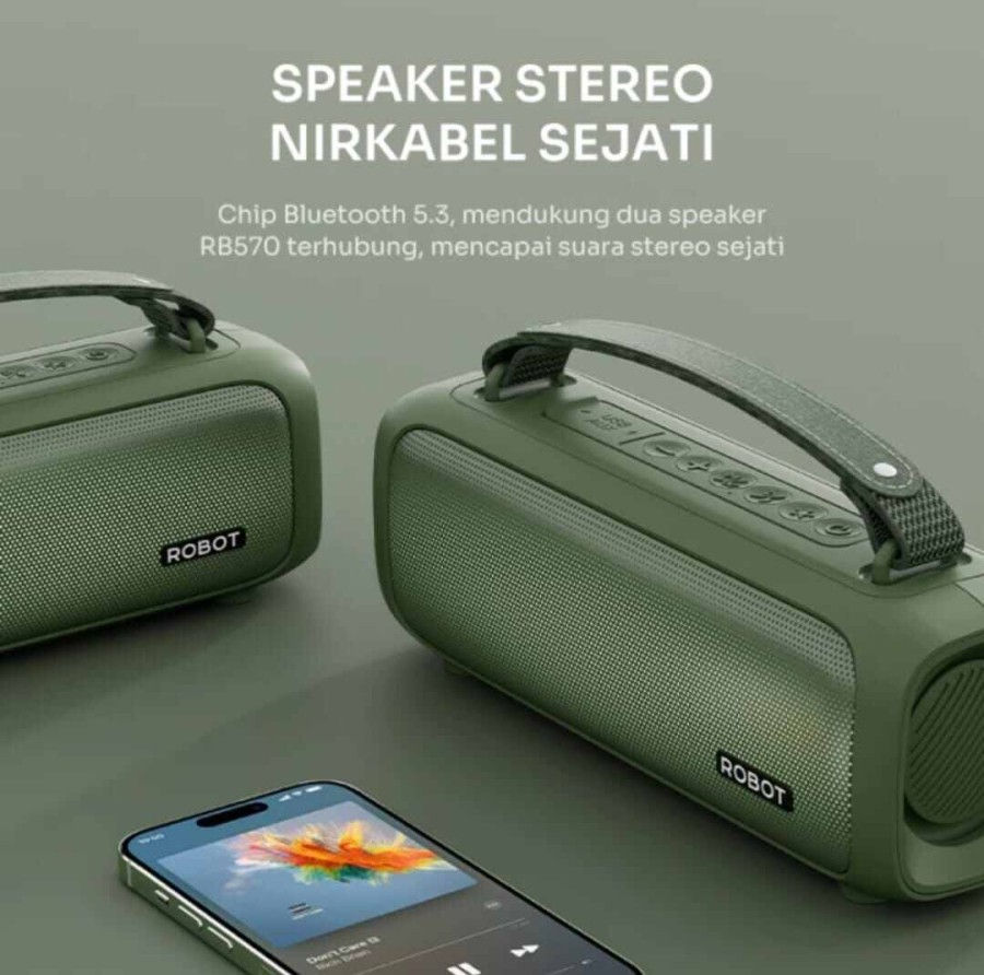 Thumbnail: ROBOT Speaker Bluetooth RB570 Wireless with RGB Light Stereo IPX5