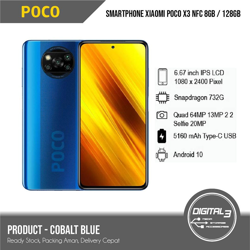 Thumbnail: Xiaomi Poco X3 NFC 8/128 Smartphone 8GB RAM 128GB Internal Resmi