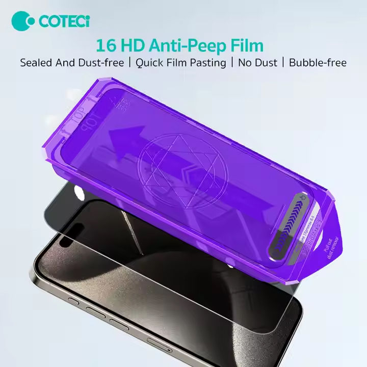 Thumbnail: COTECI Privacy HD Tempered Glass Screen Anti-Spy for iPhone 16 Series
