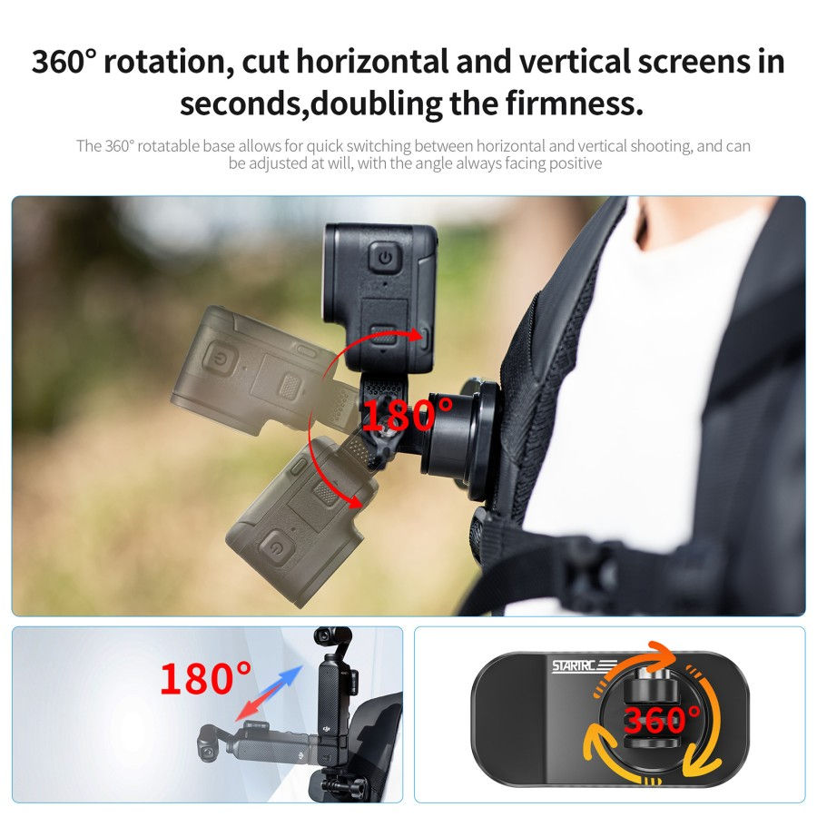 Thumbnail: STARTRC Magnetic Backpack Clip Mount Quick-Release Holder GoPro DJI Action Insta