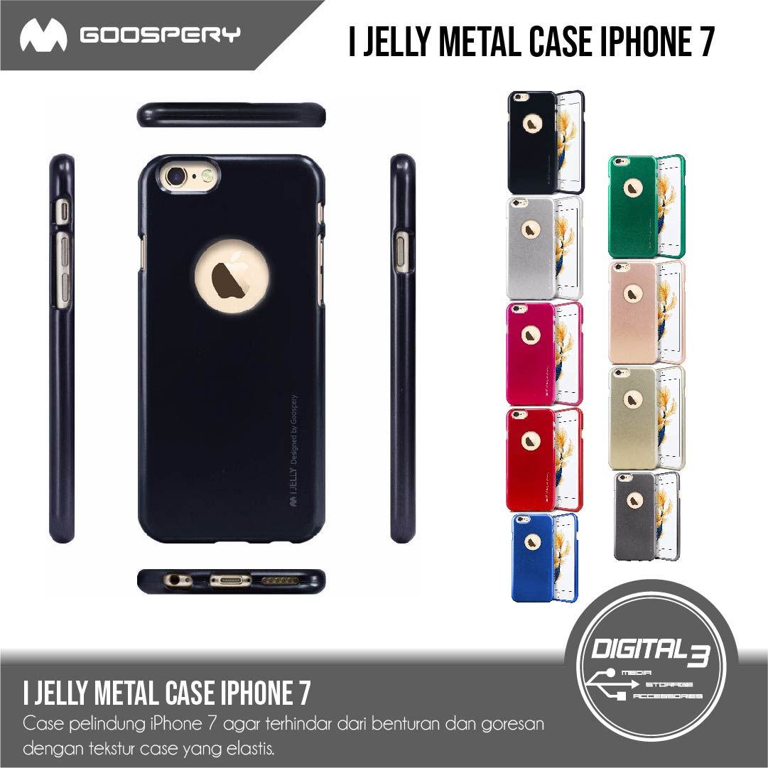 Mercury Goospery Jelly Metal Color Case Iphone 7 Back Soft Casing TPU