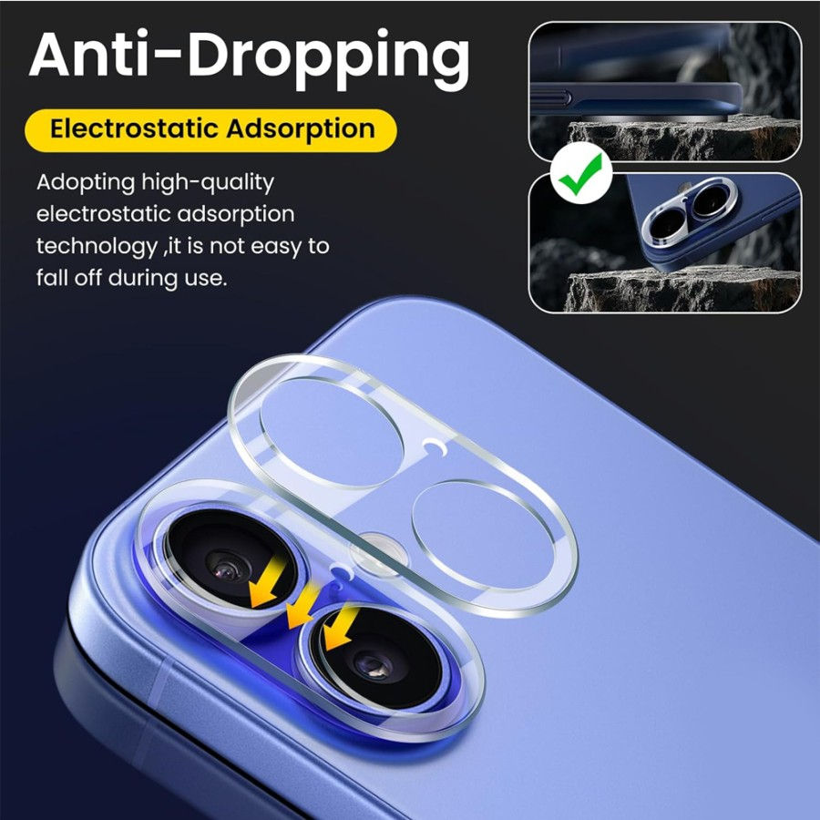 Thumbnail: KingKong Tempered Glass Camera Lens Shield Clear Protector for iPhone 16 / 16 PL