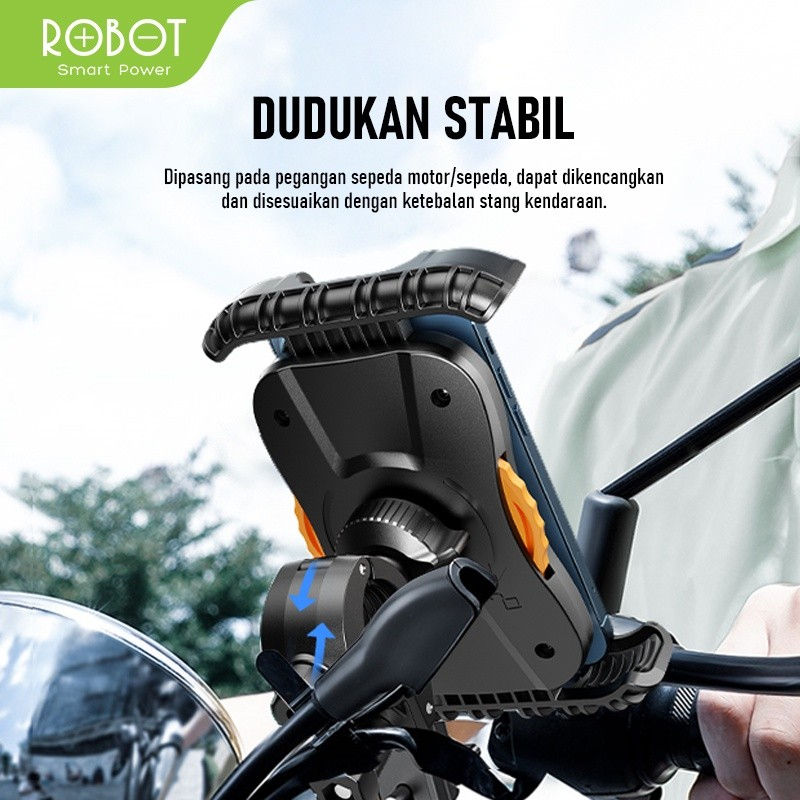 Thumbnail: ROBOT RT-MH03 Motor Bike Bicycle Handlebar Stang Phone Holder HP Mount