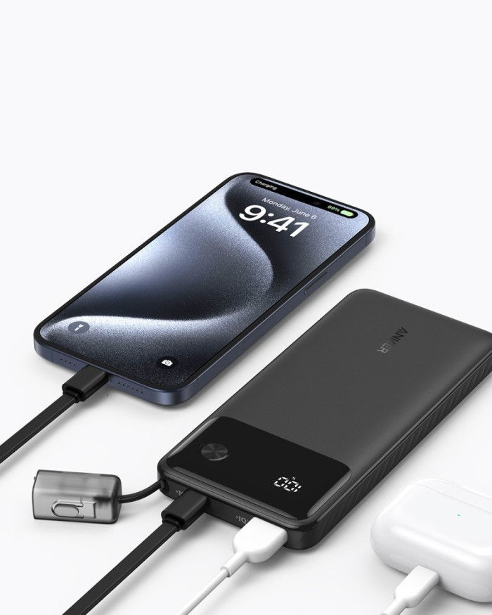 Thumbnail: Anker Powerbank 20.000mAh Fast Charging PD 30W Digital Display with Cable USB-C