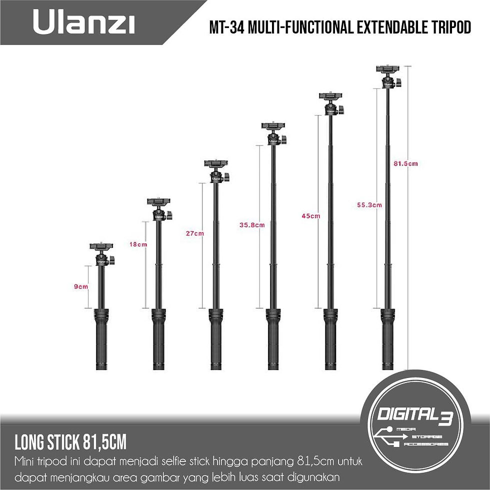 Thumbnail: Ulanzi MT-34 Multi-functional Extendable Tripod Stick + Phone Holder