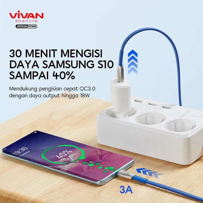 Thumbnail: VIVAN Cable Data Fast Charging BTK-LS Lightning / BTK-CS USB-C / BTK-MS MicroUSB