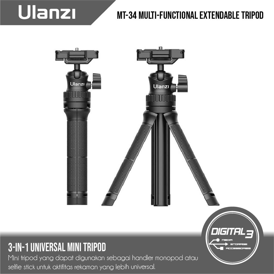 Ulanzi MT-34 Multi-functional Extendable Tripod Stick + Phone Holder